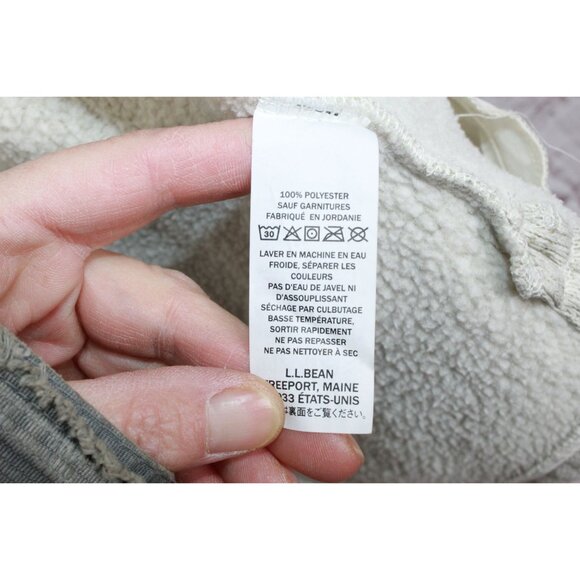 LL Bean Sweater Fleece Long Vest Pewter Size L Pet - Picture 8 of 10